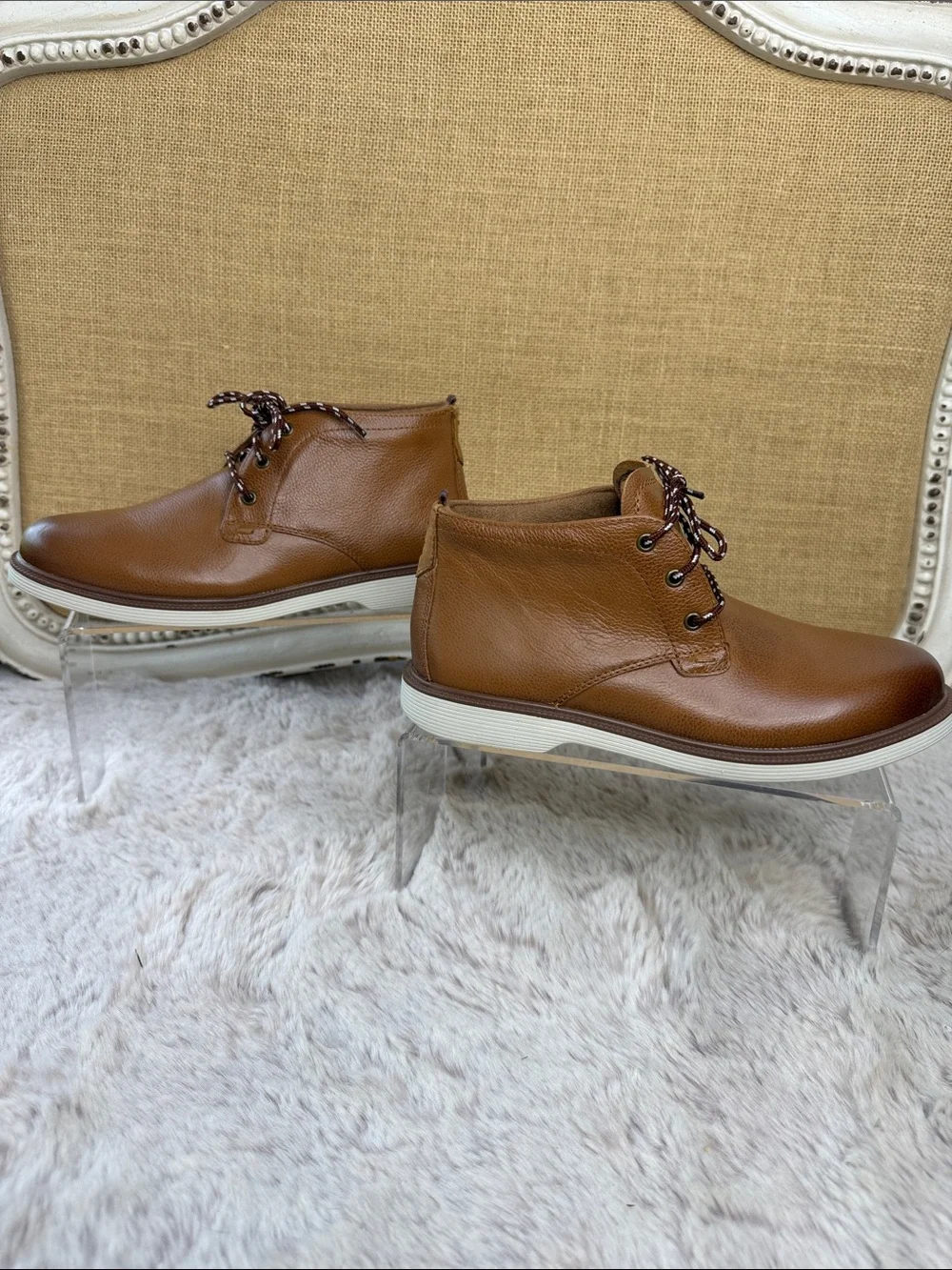 Florsheim | Supacush Chukka Jr. Tan Leather Chukka Boots, Size 3.5
